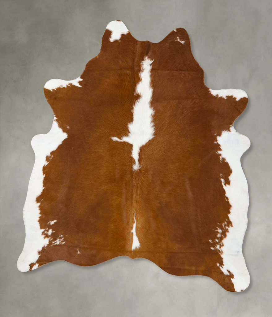 Brown and White X-Large Brazilian Cowhide Rug 7'4"H x 6'2"W #B24163 by Hudson Hides
