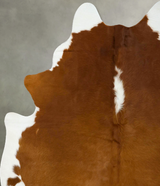 Brown and White Regular X-Large Brazilian Cowhide Rug 7'5"H x 6'2"W #B24166 by Hudson Hides