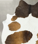 Chocolate and White Large Brazilian Cowhide Rug 6'5"H x 5'4"W #B24168 by Hudson Hides