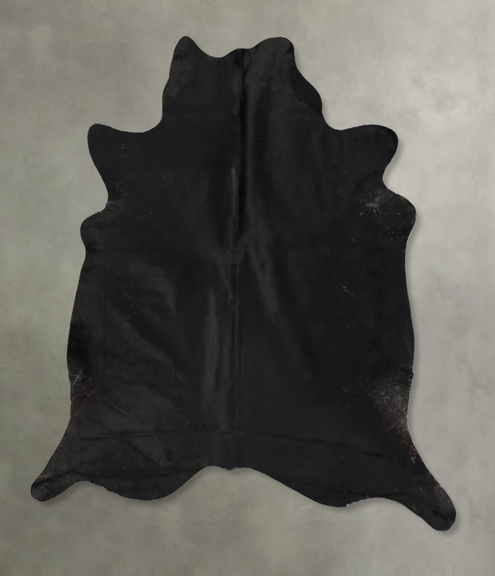 Solid Black X-Large Brazilian Cowhide Rug 6'11"H x 6'8"W #B24169 by Hudson Hides