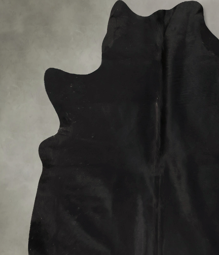 Solid Black X-Large Brazilian Cowhide Rug 6'11"H x 6'8"W #B24169 by Hudson Hides