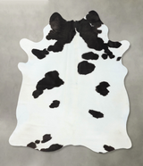 Black and White X-Large Brazilian Cowhide Rug 7'1"H x 5'10"W #B24183 by Hudson Hides