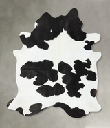 Black and White X-Large Brazilian Cowhide Rug 7'2"H x 5'11"W #B24188 by Hudson Hides