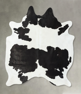 Black and White X-Large Brazilian Cowhide Rug 6'11"H x 6'0"W #B24190 by Hudson Hides