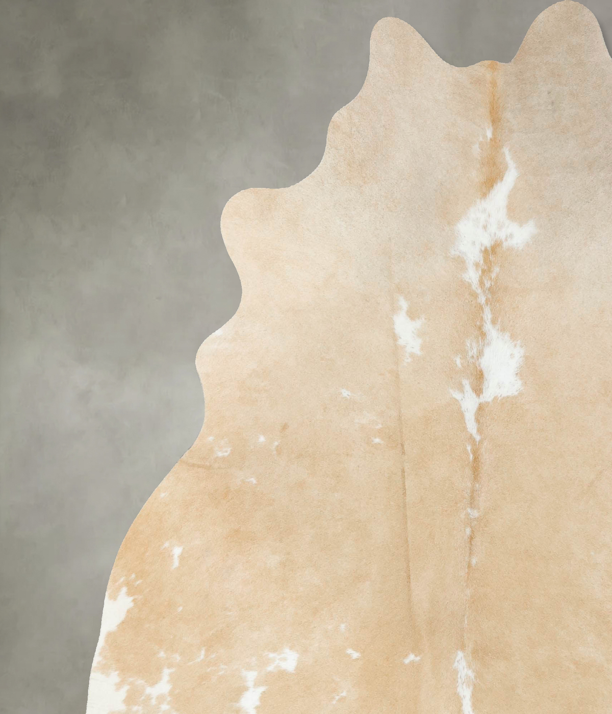 Beige and White X-Large Brazilian Cowhide Rug 7'4"H x 6'8"W #B24198 by Hudson Hides