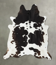 Chocolate and White XX-Large Brazilian Cowhide Rug 7'4"H x 6'11"W #B24217 by Hudson Hides
