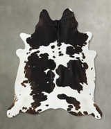 Chocolate and White XX-Large Brazilian Cowhide Rug 7'4"H x 6'11"W #B24217 by Hudson Hides