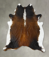 Chocolate and White XX-Large Brazilian Cowhide Rug 8'0"H x 7'0"W #B24219 by Hudson Hides