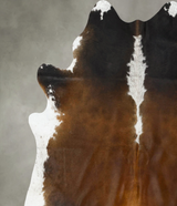 Chocolate and White XX-Large Brazilian Cowhide Rug 8'0"H x 7'0"W #B24219 by Hudson Hides