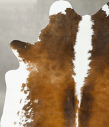 Chocolate and White X-Large Brazilian Cowhide Rug 7'5"H x 5'10"W #B24222 by Hudson Hides