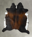 Chocolate and White XX-Large Brazilian Cowhide Rug 7'11"H x 6'9"W #B24224 by Hudson Hides