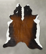 Chocolate and White XX-Large Brazilian Cowhide Rug 7'11"H x 7'0"W #B24228 by Hudson Hides