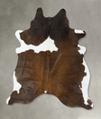 Chocolate and White XX-Large Brazilian Cowhide Rug 8'0"H x 6'10"W #B24231 by Hudson Hides