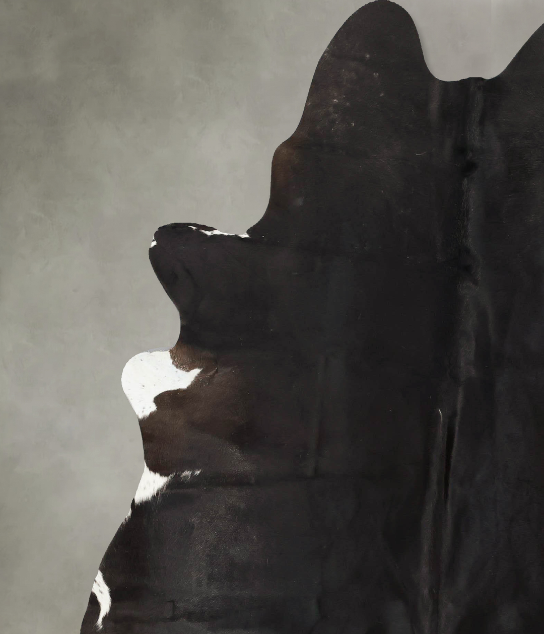 Solid Black X-Large Brazilian Cowhide Rug 7'6"H x 6'2"W #B24235 by Hud