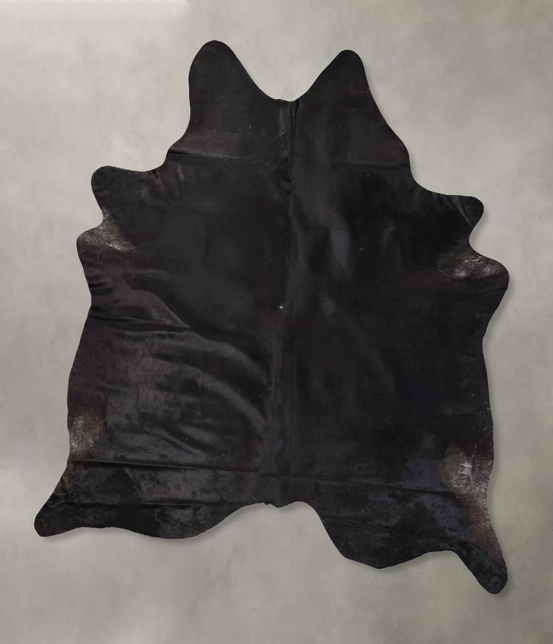 Solid Black XX-Large Brazilian Cowhide Rug 8'9"H x 7'1"W #B24244 by Hu