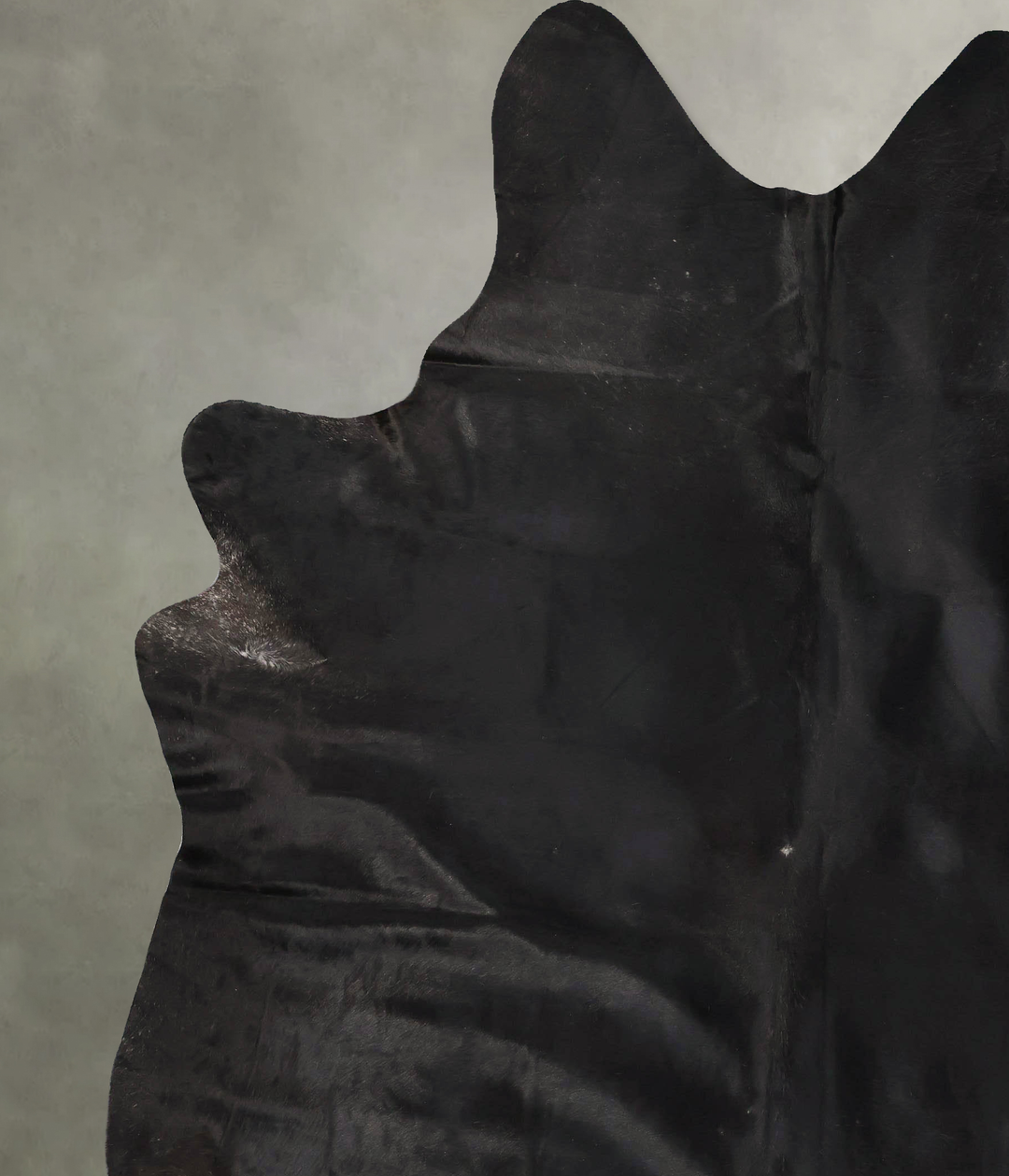 Solid Black XX-Large Brazilian Cowhide Rug 8'9"H x 7'1"W #B24244 by Hu