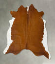 Brown and White Regular X-Large Brazilian Cowhide Rug 6'7"H x 6'9"W #B24249 by Hudson Hides