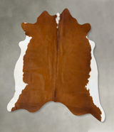 Brown and White Regular X-Large Brazilian Cowhide Rug 6'7"H x 6'9"W #B24249 by Hudson Hides