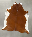 Brown and White Regular X-Large Brazilian Cowhide Rug 7'5"H x 6'4"W #B24269 by Hudson Hides