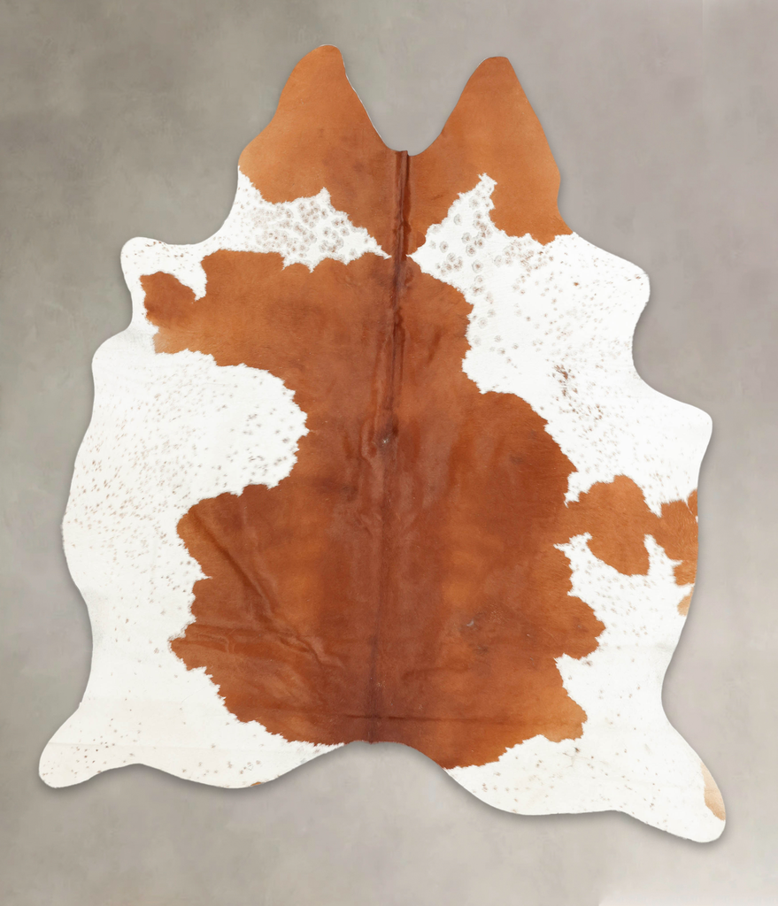 Brown and White X-Large Brazilian Cowhide Rug 7'6"H x 6'3"W #B2427 by Hudson Hides