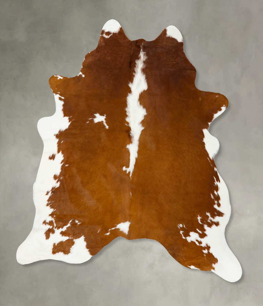 Brown and White X-Large Brazilian Cowhide Rug 7'3"H x 6'5"W #B24275 by Hudson Hides