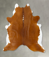 Brown and White Regular X-Large Brazilian Cowhide Rug 7'5"H x 6'6"W #B24280 by Hudson Hides