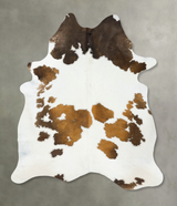 Chocolate and White X-Large Brazilian Cowhide Rug 8'0"H x 6'1"W #B24283 by Hudson Hides