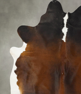 Chocolate and White XX-Large Brazilian Cowhide Rug 8'2"H x 7'3"W #B24292 by Hudson Hides