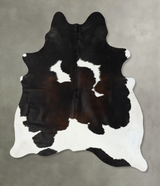 Chocolate and White XX-Large Brazilian Cowhide Rug 8'8"H x 7'2"W #B24294 by Hudson Hides