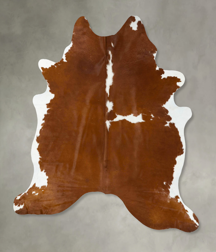 Brown and White X-Large Brazilian Cowhide Rug 7'8"H x 6'5"W #B24298 by Hudson Hides