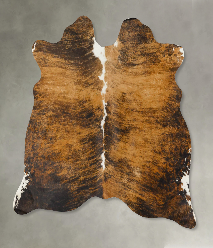 Dark Brindle Large Brazilian Cowhide Rug 5'6"H x 5'6"W #B24303 by Hudson Hides