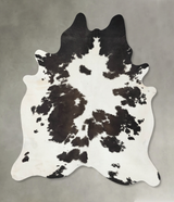 Chocolate and White XX-Large Brazilian Cowhide Rug 7'8"H x 6'6"W #B24318 by Hudson Hides