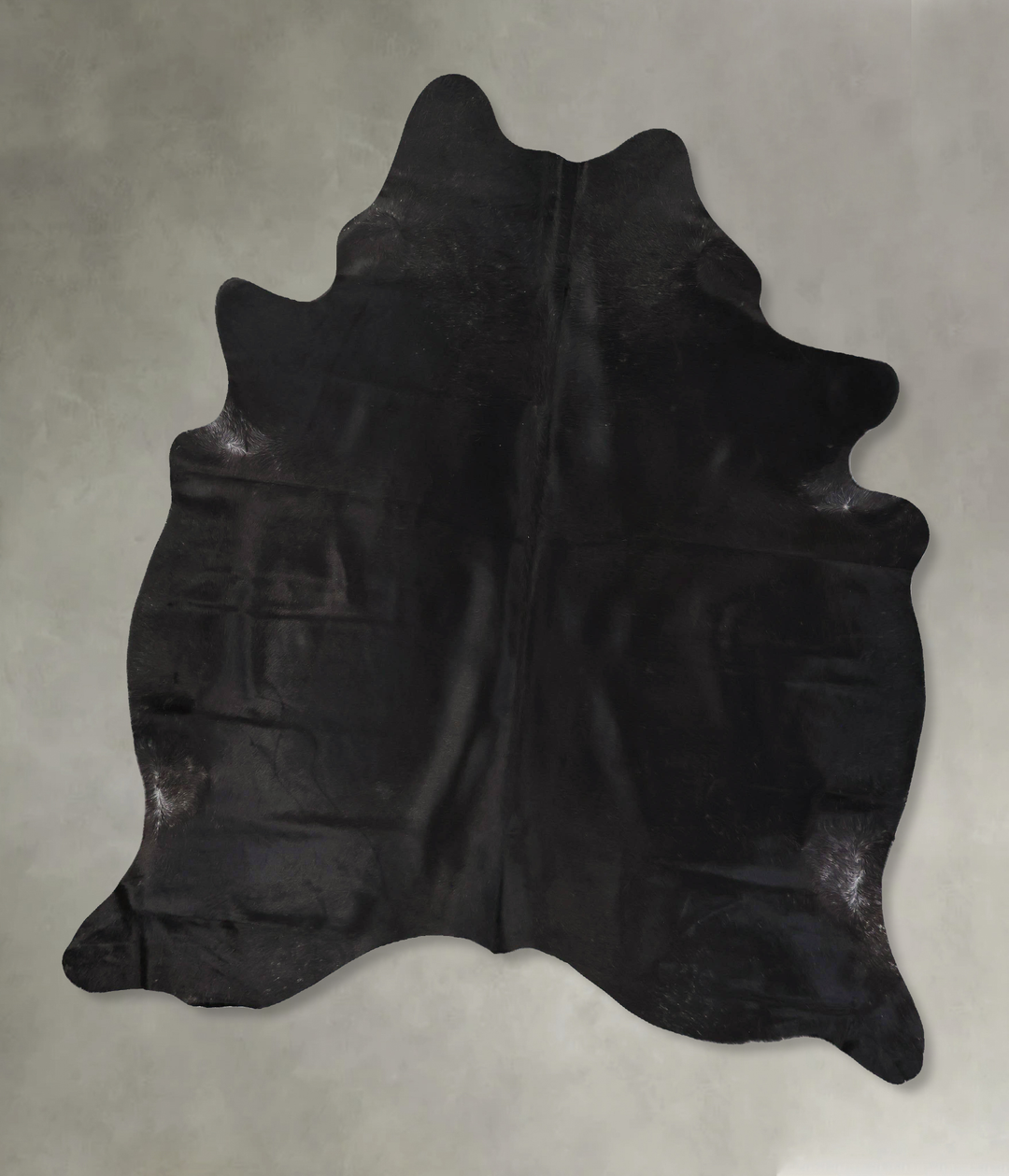 Solid Black XX-Large Brazilian Cowhide Rug 7'8"H x 6'6"W #B24328 by Hu