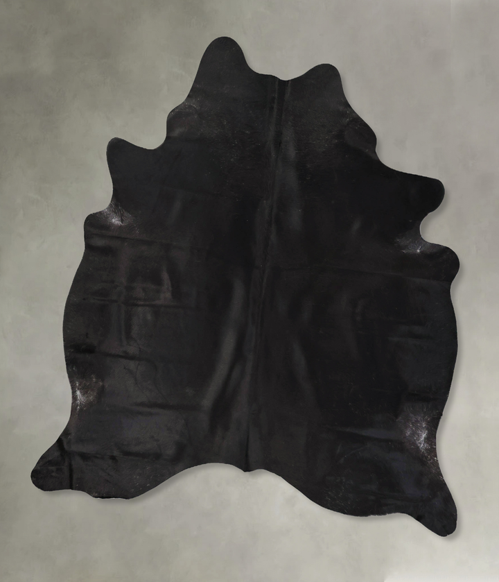 Solid Black XX-Large Brazilian Cowhide Rug 7'8"H x 6'6"W #B24328 by Hudson Hides