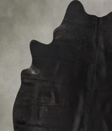 Solid Black XX-Large Brazilian Cowhide Rug 7'8"H x 6'6"W #B24328 by Hudson Hides