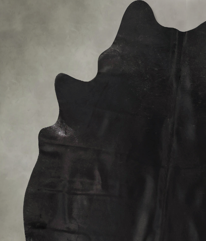Solid Black XX-Large Brazilian Cowhide Rug 7'8"H x 6'6"W #B24328 by Hudson Hides