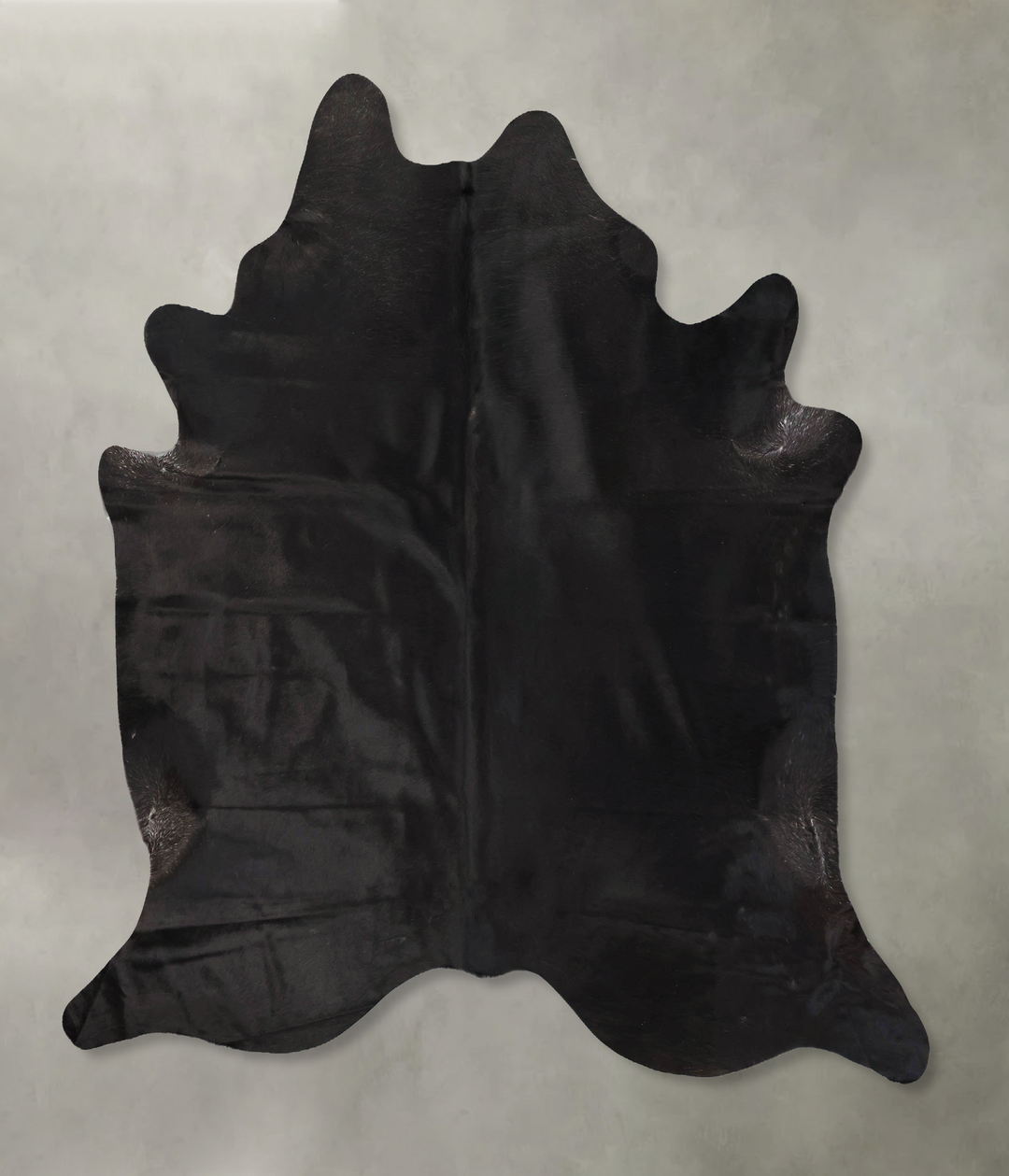 Solid Black XX-Large Brazilian Cowhide Rug 7'6"H x 7'2"W #B24330 by Hu