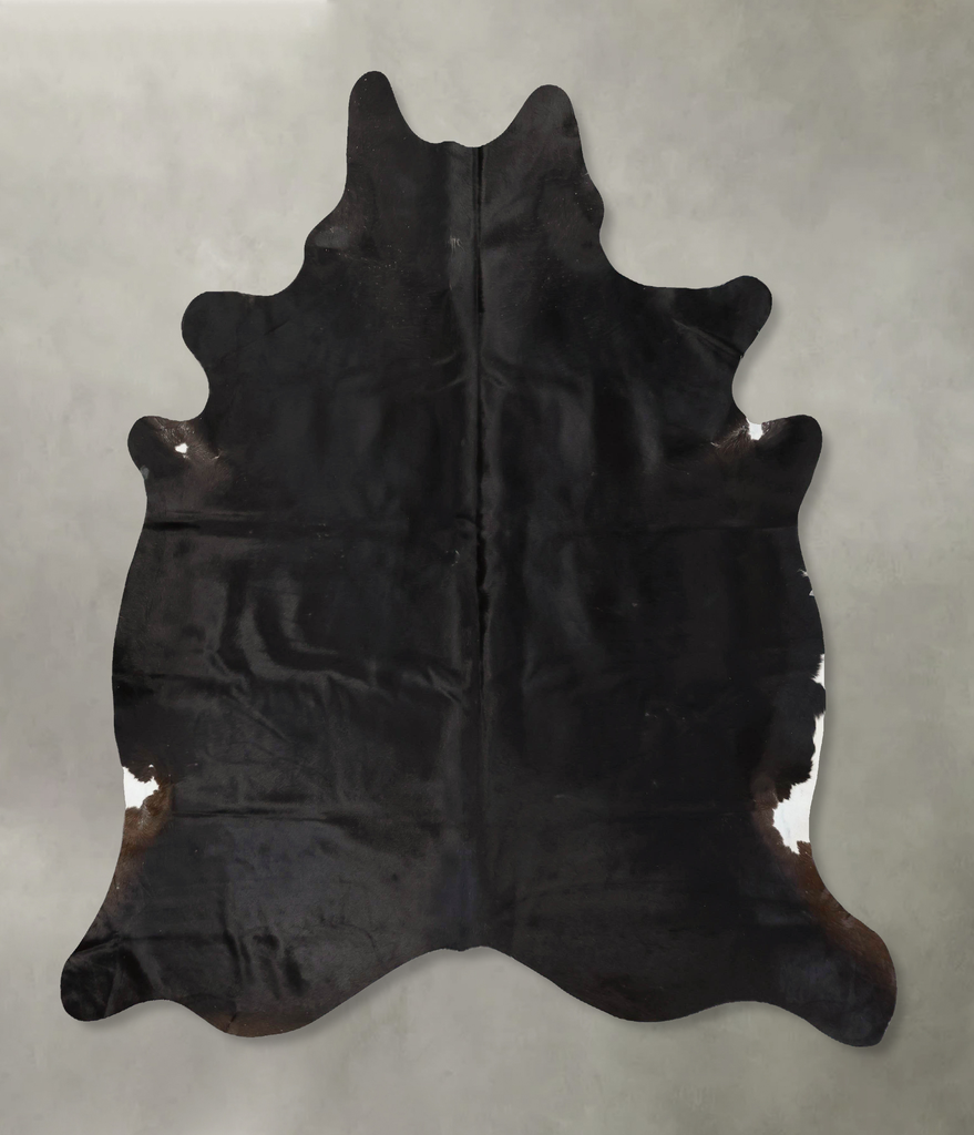 Solid Black XX-Large Brazilian Cowhide Rug 7'7"H x 6'11"W #B24336 by Hudson Hides
