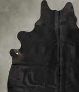 Solid Black XX-Large Brazilian Cowhide Rug 7'7"H x 6'11"W #B24336 by Hudson Hides