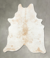 Beige and White X-Large Brazilian Cowhide Rug 7'9"H x 6'4"W #B24350 by Hudson Hides