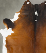 Chocolate and White X-Large Brazilian Cowhide Rug 8'0"H x 6'2"W #B24365 by Hudson Hides