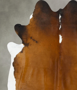 Chocolate and White XX-Large Brazilian Cowhide Rug 8'1"H x 7'3"W #B24366 by Hudson Hides