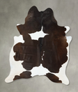 Chocolate and White XX-Large Brazilian Cowhide Rug 8'4"H x 6'10"W #B24367 by Hudson Hides
