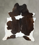 Chocolate and White XX-Large Brazilian Cowhide Rug 8'4"H x 6'10"W #B24367 by Hudson Hides