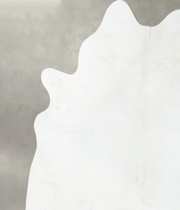 Solid White XX-Large Brazilian Cowhide Rug 7'8"H x 7'1"W #B24380 by Hudson Hides