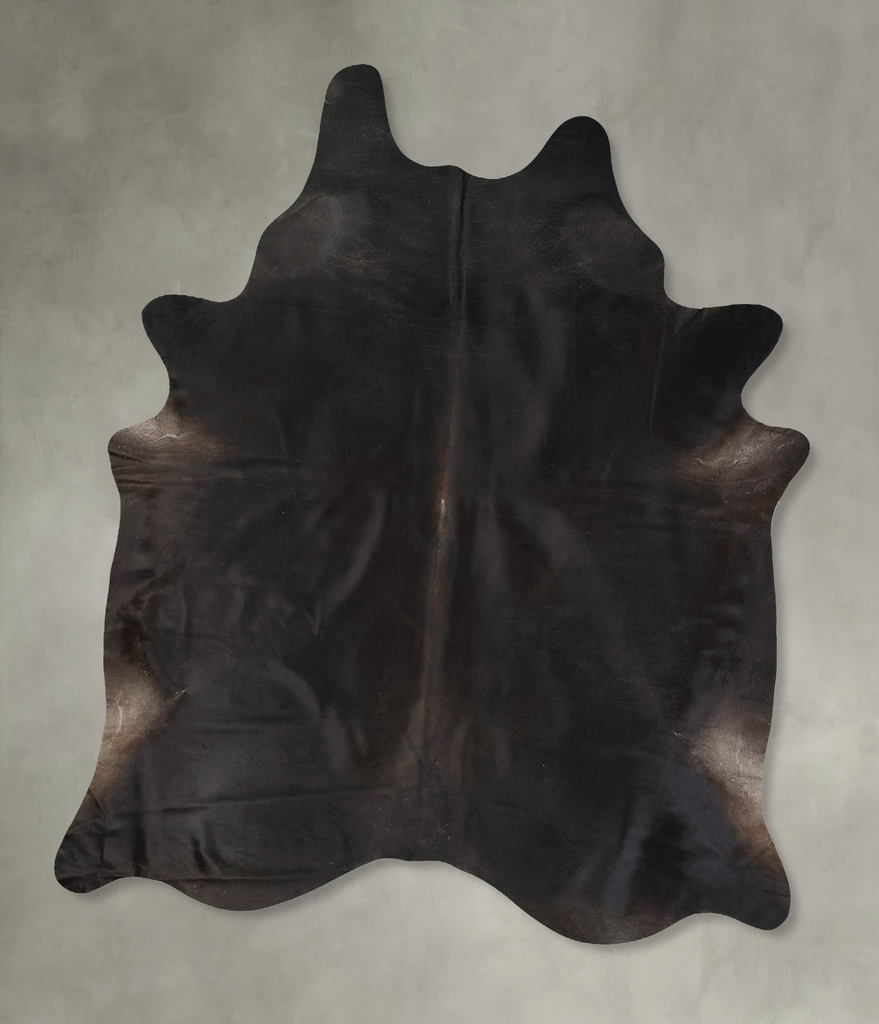 Solid Black XX-Large Brazilian Cowhide Rug 8'6"H x 6'11"W #B24403 by Hudson Hides