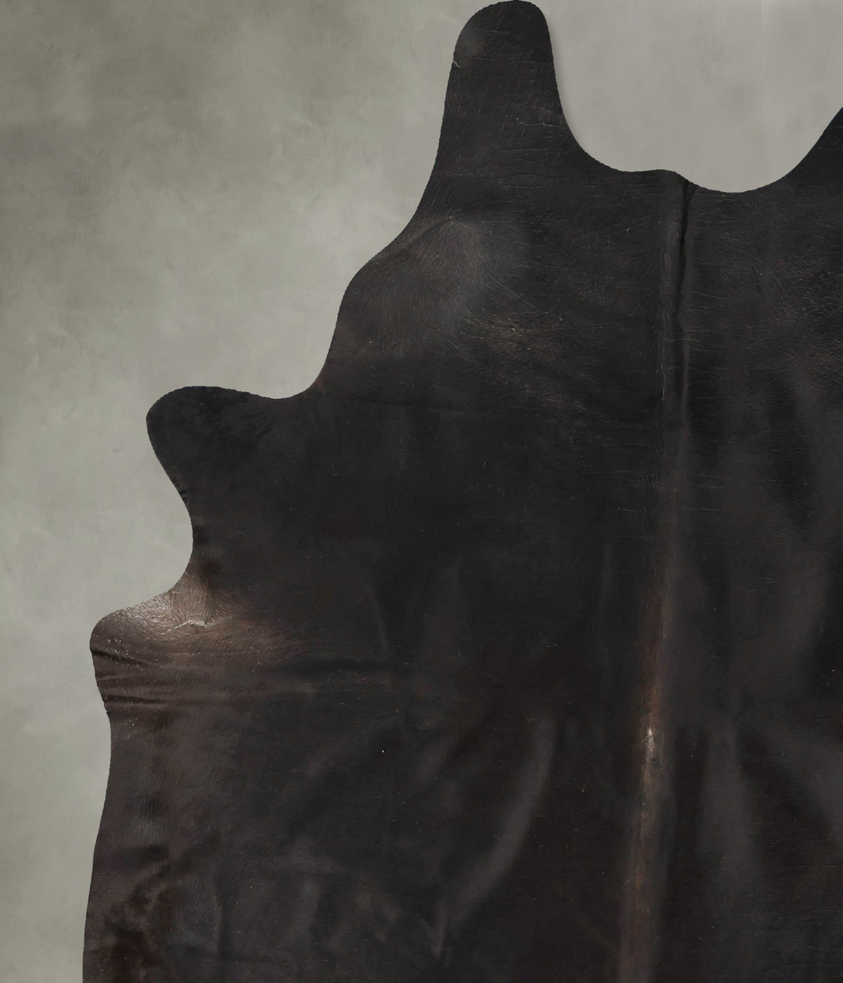 Solid Black XX-Large Brazilian Cowhide Rug 8'6"H x 6'11"W #B24403 by Hudson Hides