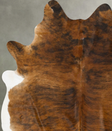 Medium Brindle X-Large Brazilian Cowhide Rug 7'10"H x 6'3"W #B24436 by Hudson Hides