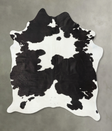 Black and White X-Large Brazilian Cowhide Rug 7'5"H x 6'2"W #B24439 by Hudson Hides