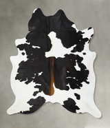 Chocolate and White XX-Large Brazilian Cowhide Rug 8'2"H x 7'0"W #B24444 by Hudson Hides